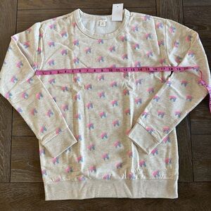 Crewcuts Cream Sweatshirt with Pink and Blue Pattern